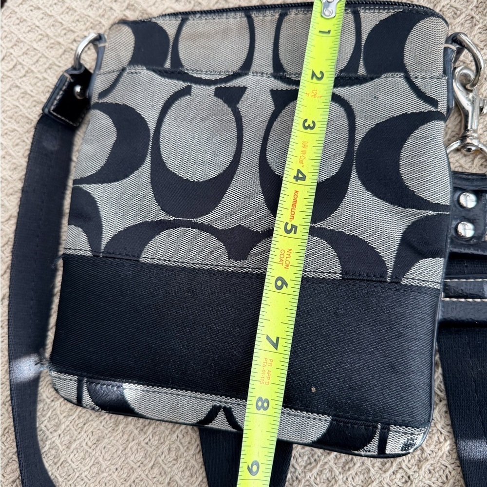 Coach Signature Stripe Swingpack Crossbody Shoulder Handbag Purse - Picture 7 of 8